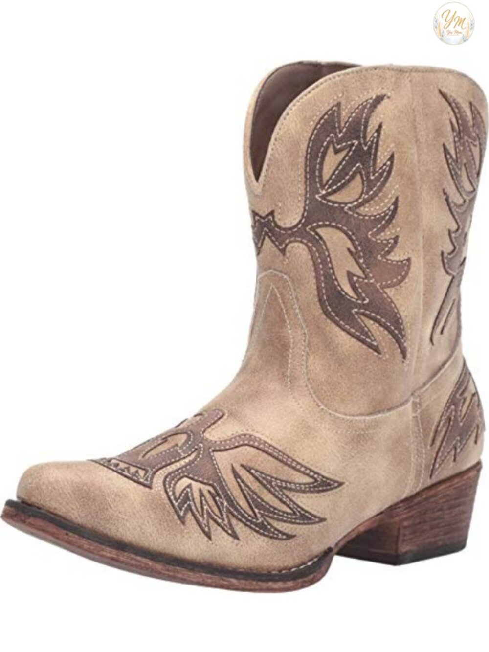 Roper Women's Amelia Western Boots Faux Leather Embroidered Fringe Rhinestones